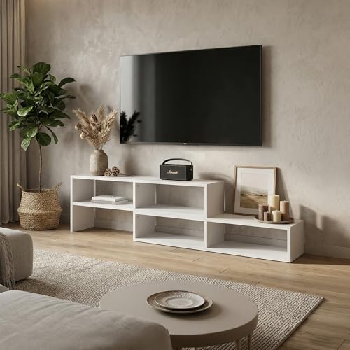 Image of Wakefit Gridis Engineered Wood TV Unit - Frosty White