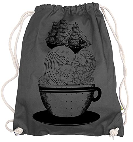Ma2ca® - Cup of Ship Tasse mit Schiff Gymsac Turnbeutel - Stoffbeutel Tasche Hipster Sportbeutel Rucksack Bedruckt