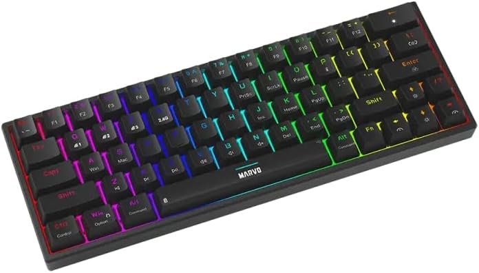 MARVO KG955W keyboard with USB-C cable connected
