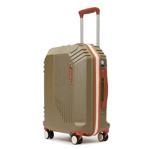 Image of uppercase Vector (Cabin) 55cm, Sustainable Trolley Bag, Hardsided Anti-Scratch 8 Wheel Double Spinner Luggage, TSA Lock & Anti-Theft Zippers, Suitcase for Unisex, 2000 Days Warranty (Brown)