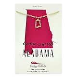 Lucky Feather State Necklace 14K Gold-Dipped Pendant on Adjustable 16”-18” Chain