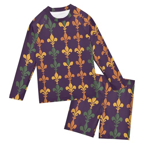 Brazil Mardi Gras Carnival Party Baby Boys' Toddler Long Sleeved Rashguard Swim Bathing Suit Set B0403630