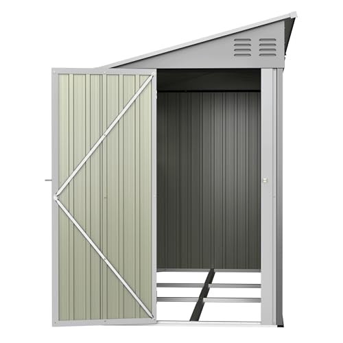 LINKHOO 4 x 10 FT Metal Outdoor Storage Shed with