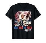 Let The 4th of July Begin Independence Day Trump USA Flag T-Shirt