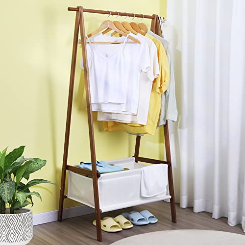 Jotsport Bamboo Clothing Rack Foldable Clothes Hanging Stand With Cloth Storage Bag For Laundry, Bedroom, Guest Room, Entryway, Dressing Room #TOP6