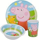 2630; vajilla reutilizable Peppa pig; compuesto por vaso; plato y cuenco; No BPA