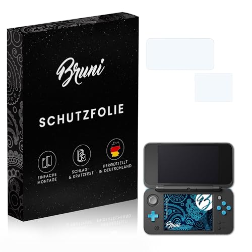 Image of Bruni Screen Protector compatible with Nintendo New 2DS XL Protector Film, crystal clear Protective Film (Set of 2)