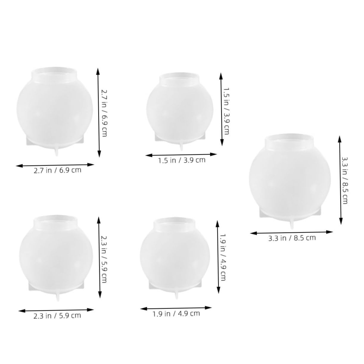 VILLCASE 15stücke Teiliges Silikon Ballform Für Dekorationen Kristallkugel Gießform Für Pflanzenpräsentationen Und Heimdeko Flexibel Und Einfach Zu Reinigen
