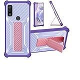 Coque pour Fujitsu Arrows BZ03 5G Coque Étui Case Cover Hybride [avec Protection d'écran en Verre trempé] [Support magnétique Pliable] [givré résistant aux Empreintes digitales] Violet