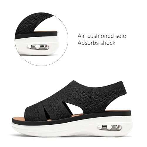 mysoft Womens Comfortable Walking Sandals Slip On Air Cushion Slingback Open Toe Platform Summer Shoes2