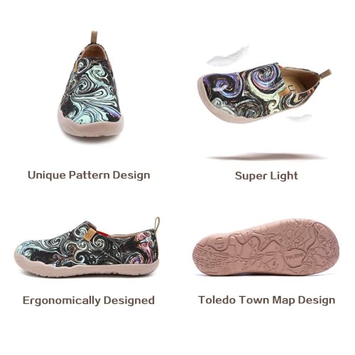 Image of UIN Women's Slip On Shoes Colorful Comfortable Lightweight Art Travel Sneakers Casual Floral Stylish Everyday Loafers
