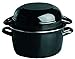 Produktbild APS Muscheltopf, Servier-Muscheltopf für 2 kg, Meeresfrüchte-Topf, Muschel-Serviertopf, Muscheltopf aus schwarz emailliertem Stahl, Inhalt: 5,2 Liter, 26,5 x 33 cm, Höhe 20 cm