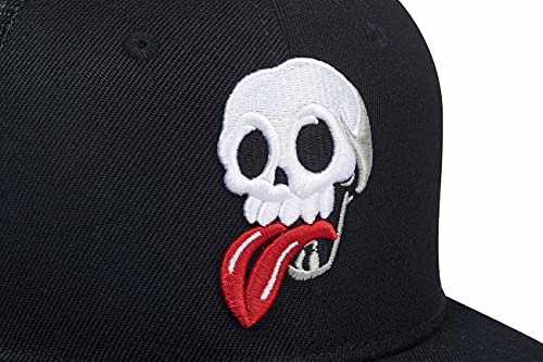Image of Quanhaigou Snapback Hat for Men Women,Hip Hop Style Colorful Flat Bill Hats Teens Adjustable Baseball Cap