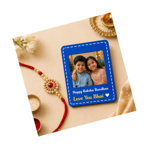 Image of King Kalai Rakhi for Brother with Coaster, Kumkum & Chawal | Traditional Beaded Thread Rakhi with Royal Kalai Thread | Raksha Bandhan Gift Hamper