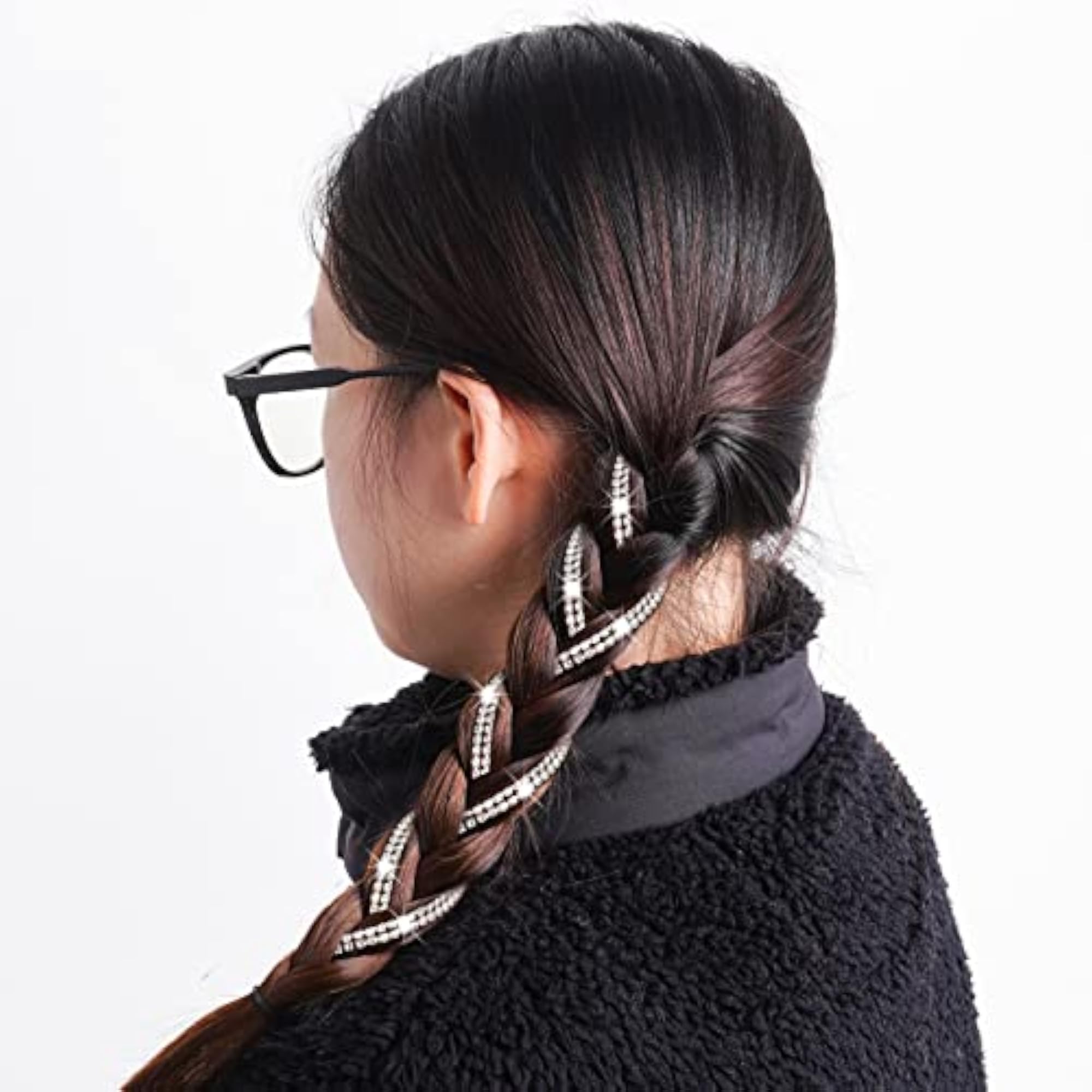 6Pcs Rhinestone Hair Chains Clip-In Accessories