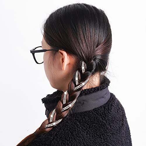 6 Piezas Pinzas para Cabello con Cadena de Piedras de Estrás miniatura 2
