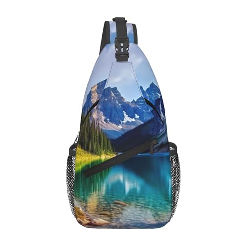 Sling Bag para Mujer y Hombre, Bolso Cruzado Negro miniatura 1