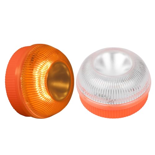 Yuanjoy 2 Piezas V16 Luz De Emergencia, Base Magnética, 360 Led Luz De Advertencia Para Coches Y Motos, Batería Recargable, Modo Intermitente, Ámbar, Blanco Yuanjoy 2 Piezas V16 Luz De Emergencia, Base Magnética, 360 Led Luz De Advertencia Para Coches Y Motos, Batería Recargable, Modo Intermitente, Ámbar, Blanco