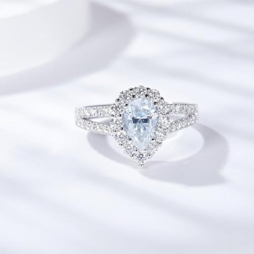 Bague moissanite VVS1 anti-ternissement en argent et or 18k
