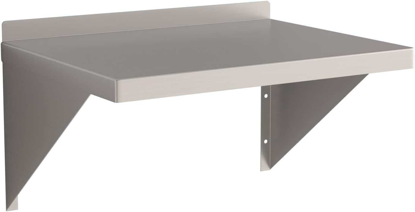 18 Gauge Stainless Steel 15" x 72" Solid Wall Shelf