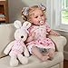 CHAREX Realistic Reborn Baby Doll Girl – 20 Inch Lifelike Handmade Real Life Toddler, Newborn Weighted, Real Baby Feeling, with Golden Brown Hair, Accessories Set in Gift Box, for Kids Age 3+