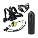 Jauarta Portable 4L Oxygen Cylinder Diving Equipment Kit with Goggles Back Bracket for Underwater Diving Breath Training