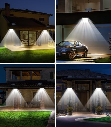 spqment Solarlampen Strahler Außen LED mit Bewegungsmelder - 288 LED Solar Aussen Lampe IP65 Wasserdichte Solarleuchte 270° Beleuchtungswinkel Aussenleuchte 3 Modi Solarlampe Garten für Hof Garage