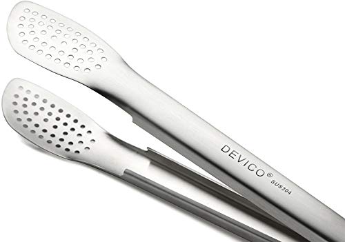 image for Devico Kitchen Tongs for Cooking, 2-Piece 12 inch 18/8 Stainless Steel