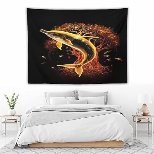 Tenture en polyester dauphin PAZZK pour cacher un mur blanc de dortoir - 5