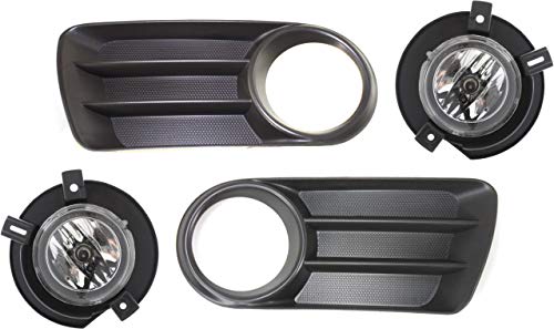Evan-Fischer Front Fog Light Assembly Compatible with 2002-2005 Ford Explorer Kit Passenger and Driver Side
