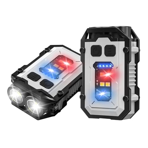 Image of 2 Pack Mini Keychain Flashlight with Clip, LED Magnetic EDC Key Chain Light for Mechanics with COB Sidelight, USB C Rechargeable Small Multi-Use Waterproof Light for Work Car Repair