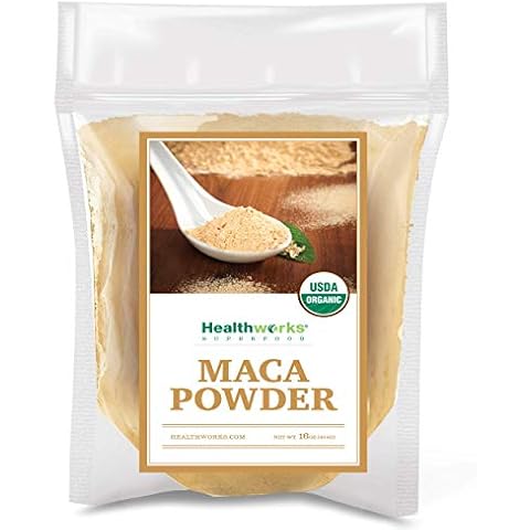 Healthworks Maca Powder Raw (16 Ounces / 1 Pound) | Certified Organic Flour Use | Keto, Vegan & Non-GMO | Premium Peruvian Origin | Breakfast, Smoothies, Baking & Coffee | Antioxidant Superfood Cover