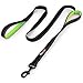 Primal Pet Gear Dog Leash 6ft Long - Traffic Padded Two Handle - Heavy Duty - Double Handles Lead for Control Safety Training - Leashes for Large Dogs or Medium Dogs (6FT, Black-Green)