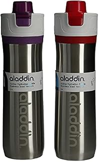 Alladdin Active Hydration stainless steel vacuum insulated Water Bottle (1 Red and 1 Purple)