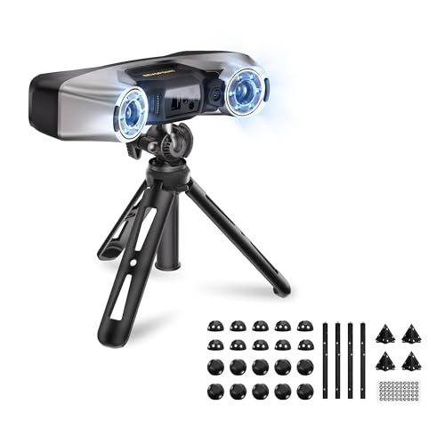 Revopoint MetroY Pro 3D Scanner & 28 Pieces 3D Marker Block Kit Bundle, Up to 0.01mm Precision, 34+15+1 Industrial Blue 