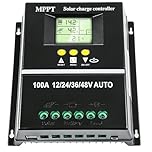 100A MPPT Solar Charge Controller 12V/24V/36V/48V Auto Solar Panel Charge Controller with LCD Display Dual USB Ports,Intelligent Regulator Max 100V Input for Rapid Charging.(100A MPPT)