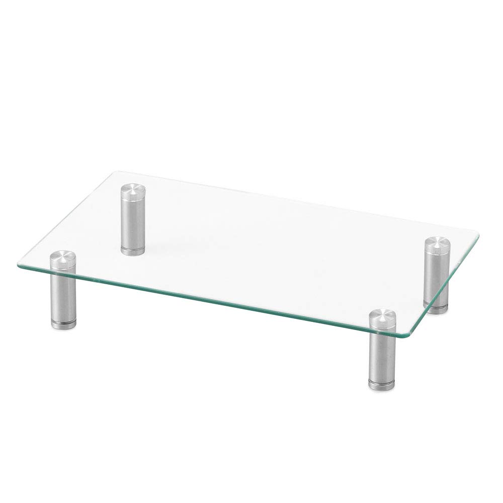 Iris Ohyama MNS-4 Monitor Stand for Clean Desk 15.7 inches (40 cm) Wide Glass Type Large Storage Area Wide Design Raises Eye Lines to Reduce Neck and Shoulder Burden Simple Design Fits Interior Flat