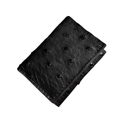 Yoder Leather Company Ostrich Skin Trifold Wallet (Black, 9 Card)