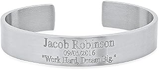 Free Engraving - Stainless Steel Quality Cuff Bracelet