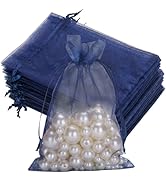 50-Pack Gold Organza Bags 5x7 Inches - Drawstring Gift Bags For Wedding Favors & Jewelry