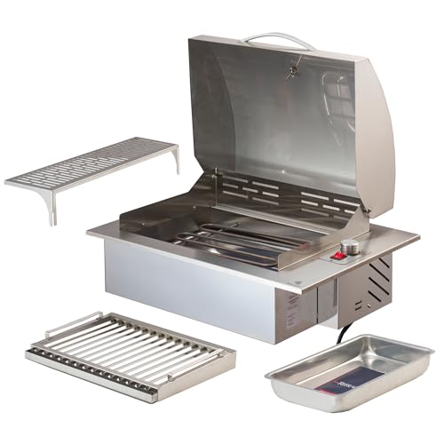 Churrasqueira Elétrica De Embutir Em Inox 304 com Tampa Abafador Steak Grill Grande 220V - Imagem 7