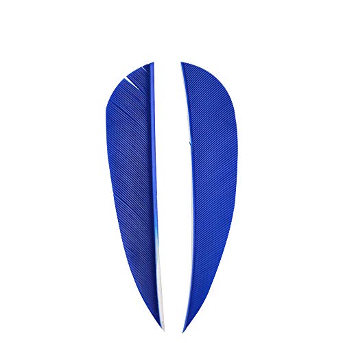 Sharrow Archery Feather Fletchings Real Turkey Feathers 3/4/5 Inch Full Length 50 Pack Right/Left Wing For Diy Arrow Hunting Arrow Accessories (Dark Blue, 5 Inch/Right Wing) #TOP1