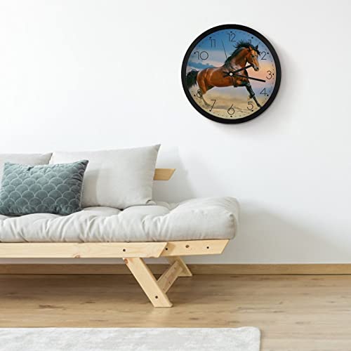 Cheval Moderne Pendule Murale Silencieuse Horloge Salon 25cm - 5
