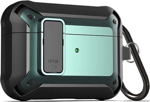 Image of Meyaar for AirPods Pro 3 Case, Clear Magnetic Automatic Lock Cases with Phone Stand with Keychain Case for Airpod Pro 3 for Men & Women (Lock Green)