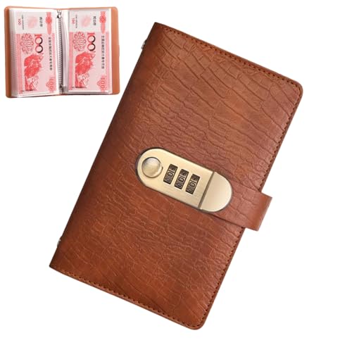 Dopsyesn Libro De Ahorro De Dinero | Cuaderno Ahorrador con Bloqueo de Contraseña | Organizador De Viajes Y Gastos Con 100 Páginas Para Universitarios Y Salidas