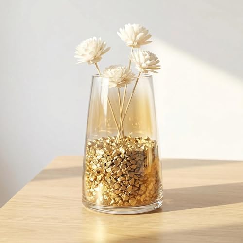 Image of HappyFiller 0.81 LB Golden Nuggets Crushed Glass for Resin Art,Gold | Small Gravels Stones for Aquarium,Fish Tank Bottom Granule,Vase Filler Candle Holder Decor,Wedding Centerpieces Decoration