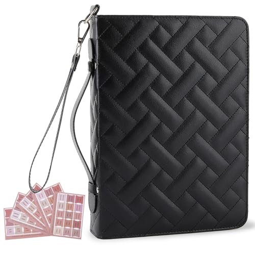 Beinou Bible Cover Case for Women PU Leather Bible Bag Bible Carrying Case Study Supplies Accessories with Tabs for Women, Black