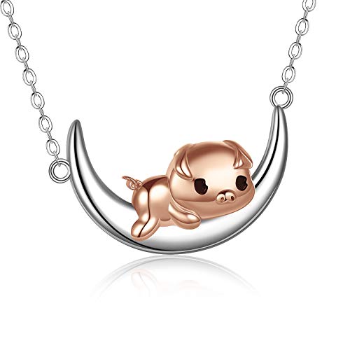 DUOWEI Cute Smalto Francese Bulldog Cane Collana Regali Per Le Donna Adolescenti Ragazza (Oceano