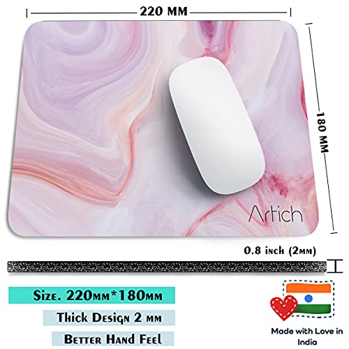 Image of Artich Designer Gaming Mouse Pad for Office Laptop /Computer with Super Soft Non-Slip Rubber Base and Lycra Cloth Surface for Silky Touch Rectangle (Holy Smoke of Time Marble)
