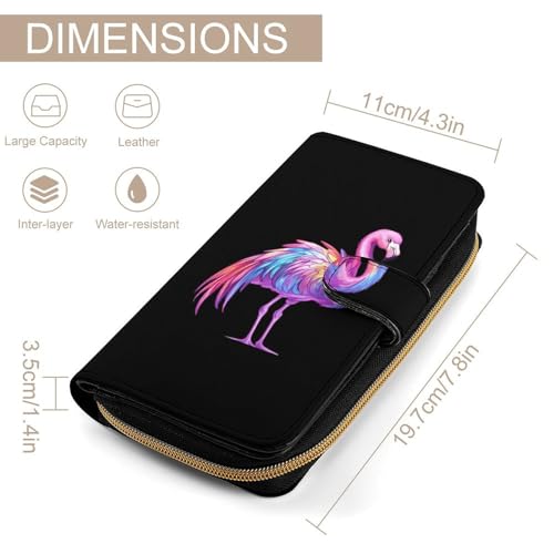 Transgender Flamingo Women's Long Wallets Leather Card Holder Purse Zippered Buckle Clutch Handbag2